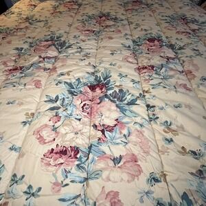 Ralph Lauren Vintage Floral Elsa Grasslands King Comforter Bedspread 96"x87"